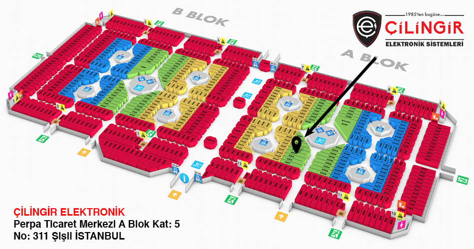 Çilingir Elektronik Perpa Adres Kroki Kat Planı