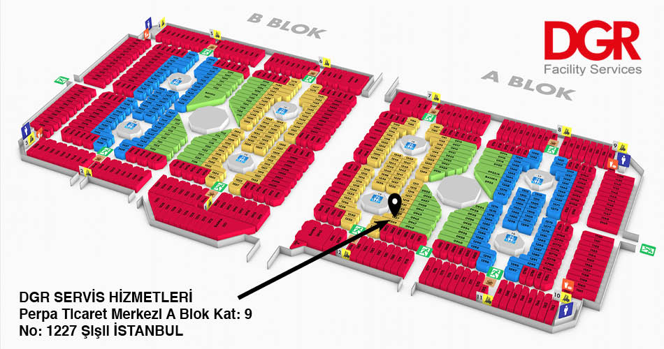DGR Servis Hizmetleri Perpa Adres Kroki Kat Planı