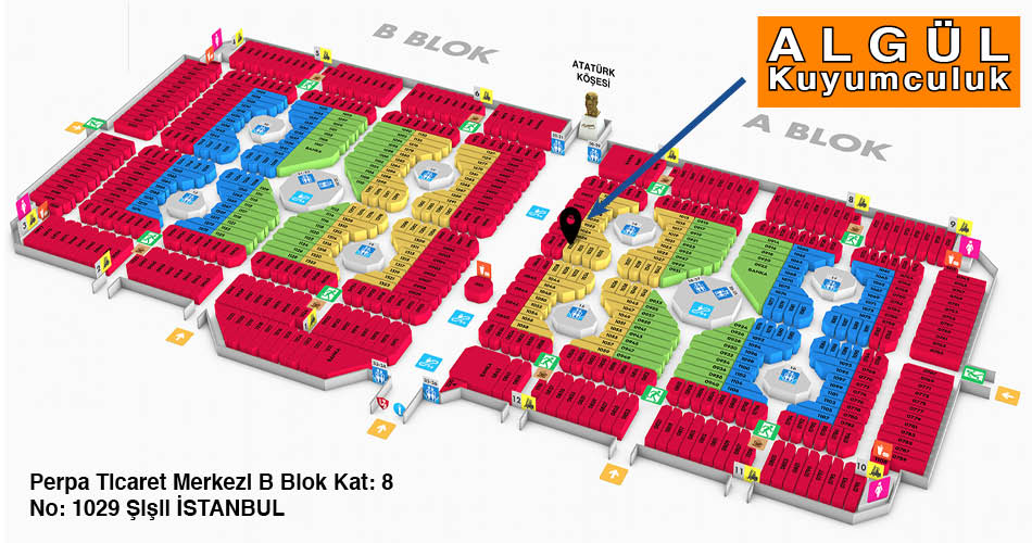 Algül Kuyumculuk Perpa Adres Kroki Kat Planı