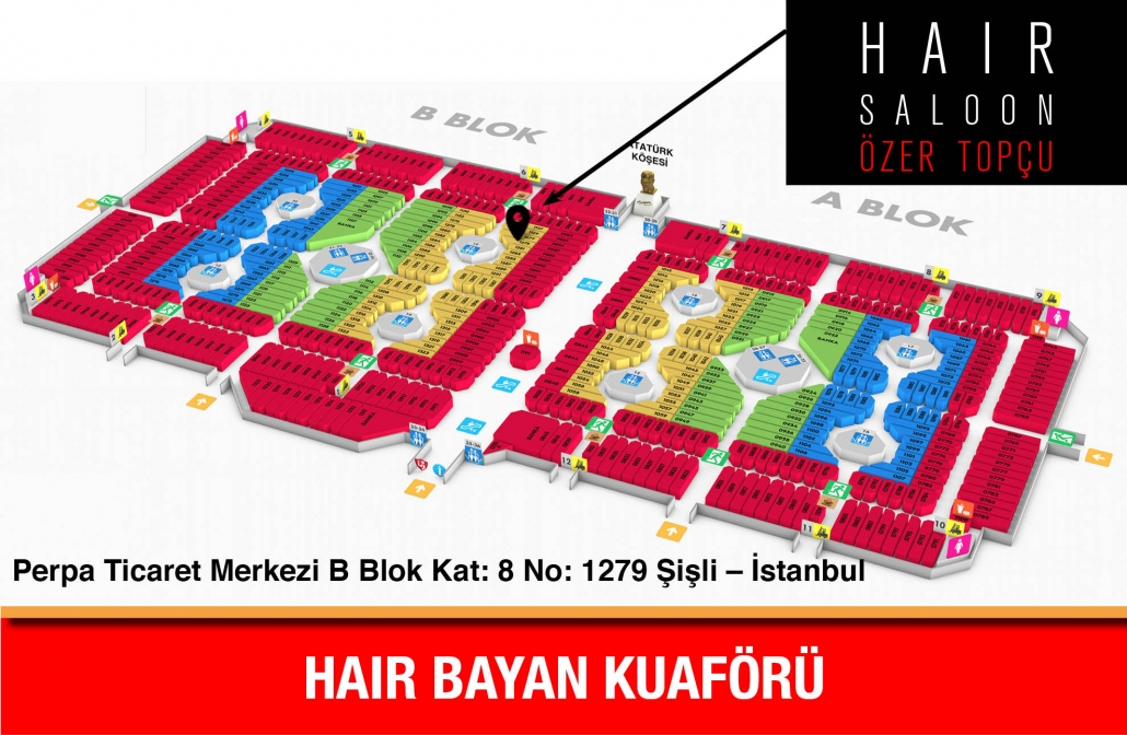 Hair Saloon Özer Topçu Perpa Adres Kroki