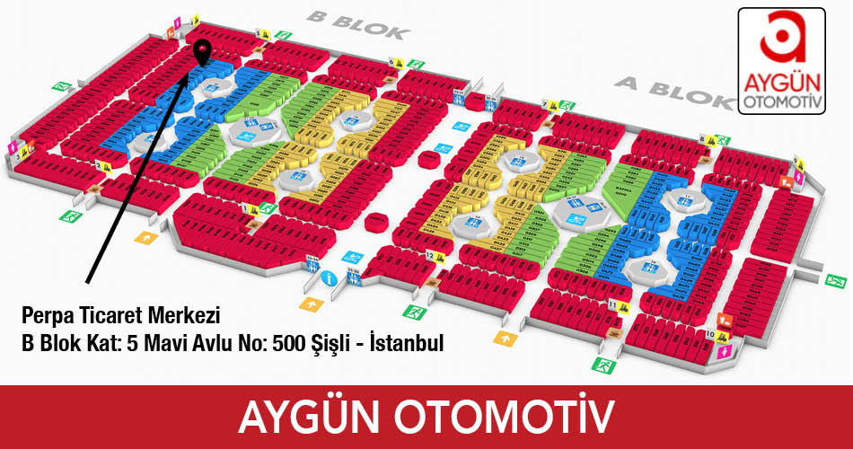 Aygün Otomotiv Perpa Adres Kroki Kat Planı