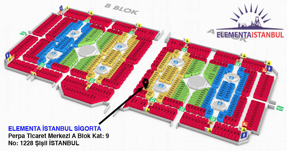Elementa İstanbul Perpa Adres Kroki Kat Planı