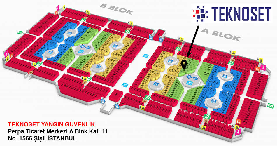 Teknoset Güvenlik Perpa Adres Kroki Kat Planı