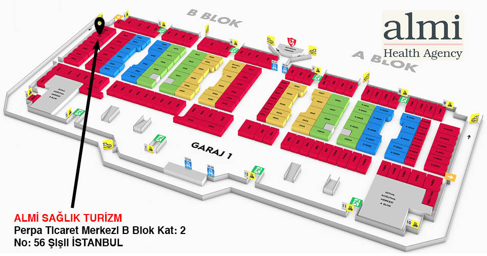 Almi Sağlık Perpa Adres Kroki Kat Planı