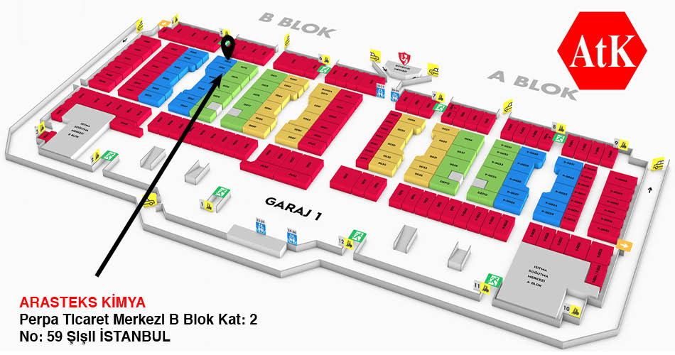 Arasteks Kimya Perpa Adres Kroki Kat Planı