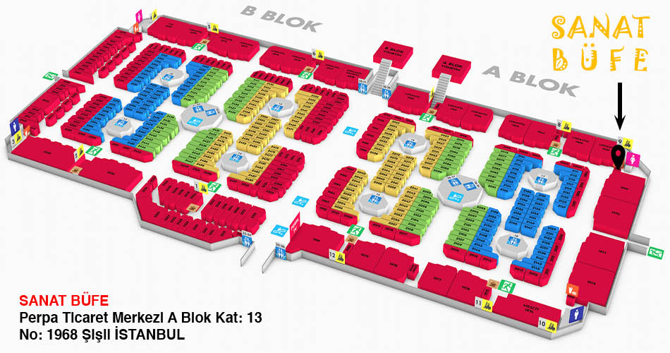 Sanat Büfe Perpa Adres Kroki Kat Planı