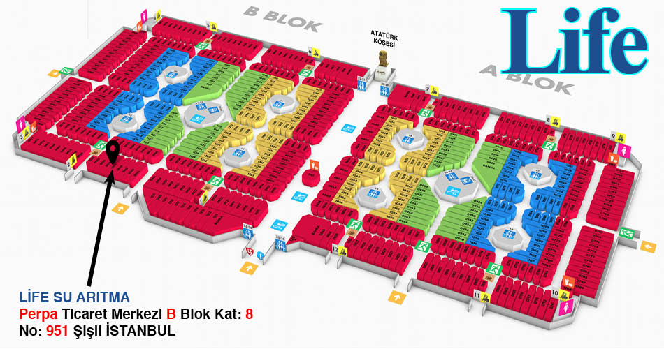 Life Su Arıtma Perpa Adres Kroki Kat Planı