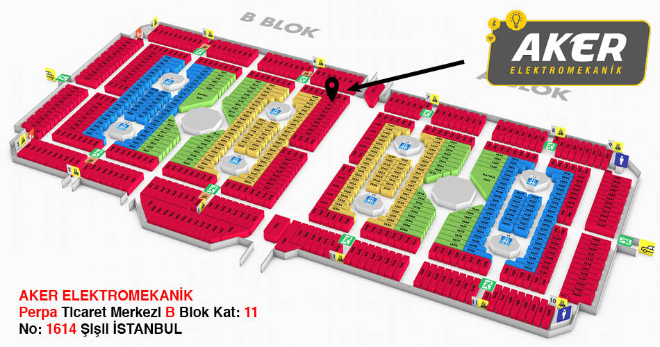 Aker Elektromekanik Perpa Adres Kroki Kat Planı