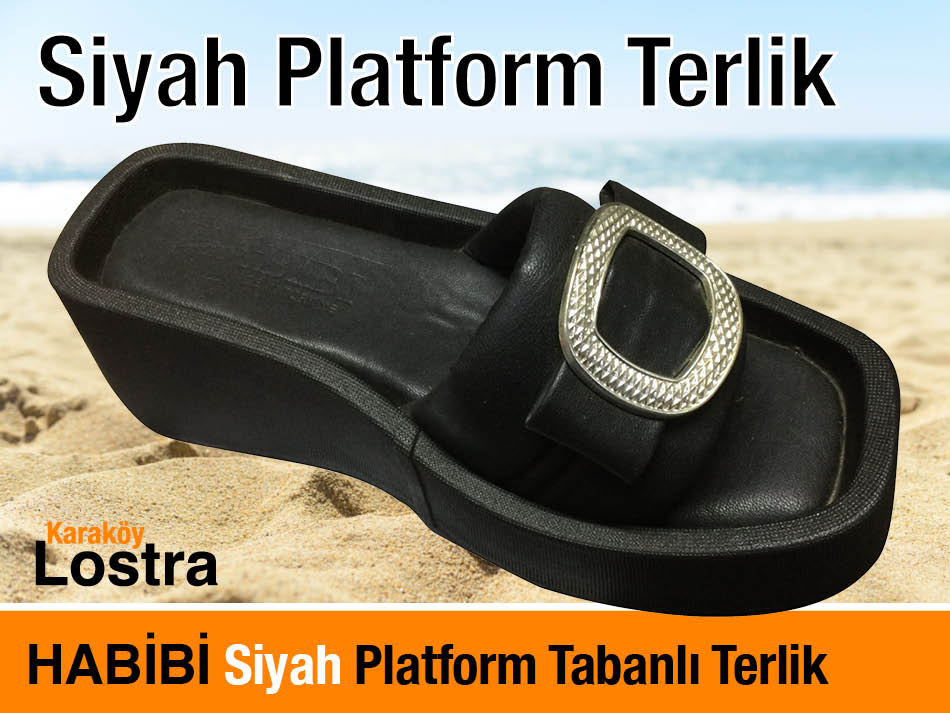 Karaköy Lostra Siyah Platform Terlik Perpa